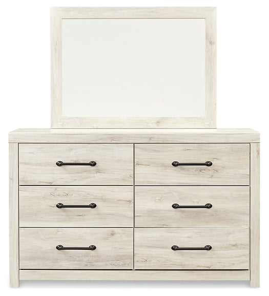 Cambeck Panel Bed With 2 Storage Drawers With Mirrored Dresser And 2 Nightstands