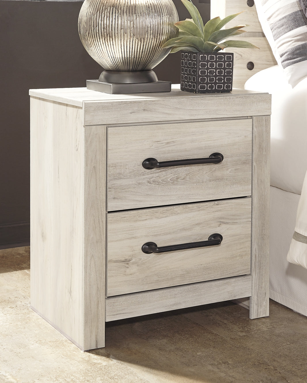 Cambeck Panel Bed With 2 Storage Drawers With Mirrored Dresser And 2 Nightstands