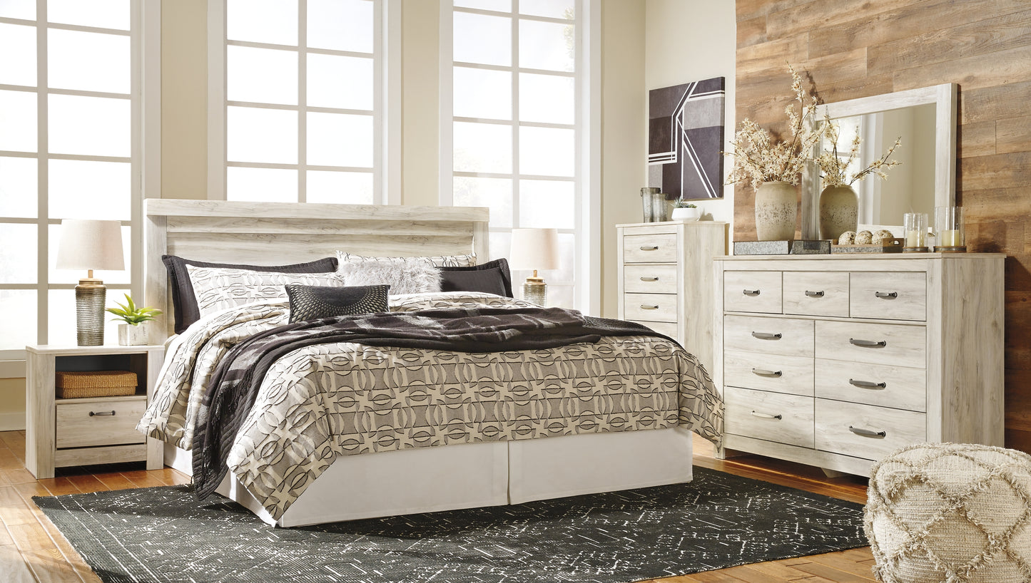 Bellaby Panel Headboard With Mirrored Dresser, Chest And 2 Nightstands