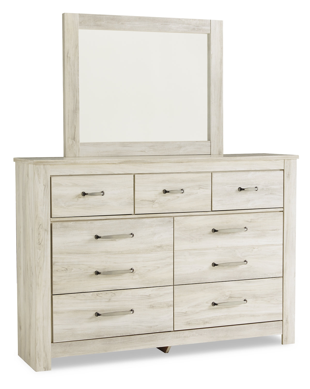 Bellaby Panel Headboard With Mirrored Dresser, Chest And 2 Nightstands