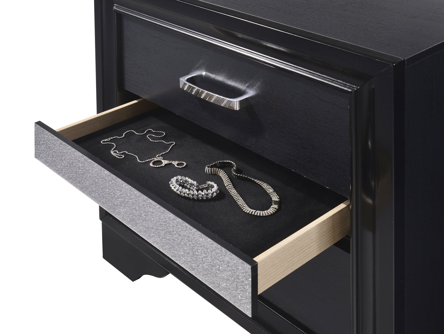 Miranda 3-drawer Nightstand Black