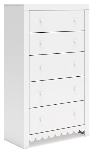 Mollviney Twin Panel Storage Bed with Mirrored Dresser, Chest and 2 Nightstands