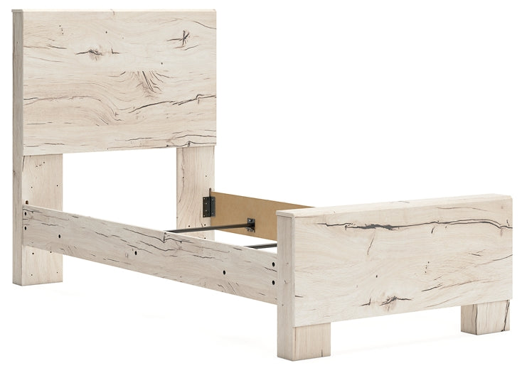 Twin Panel Bed with Mirrored Dresser
