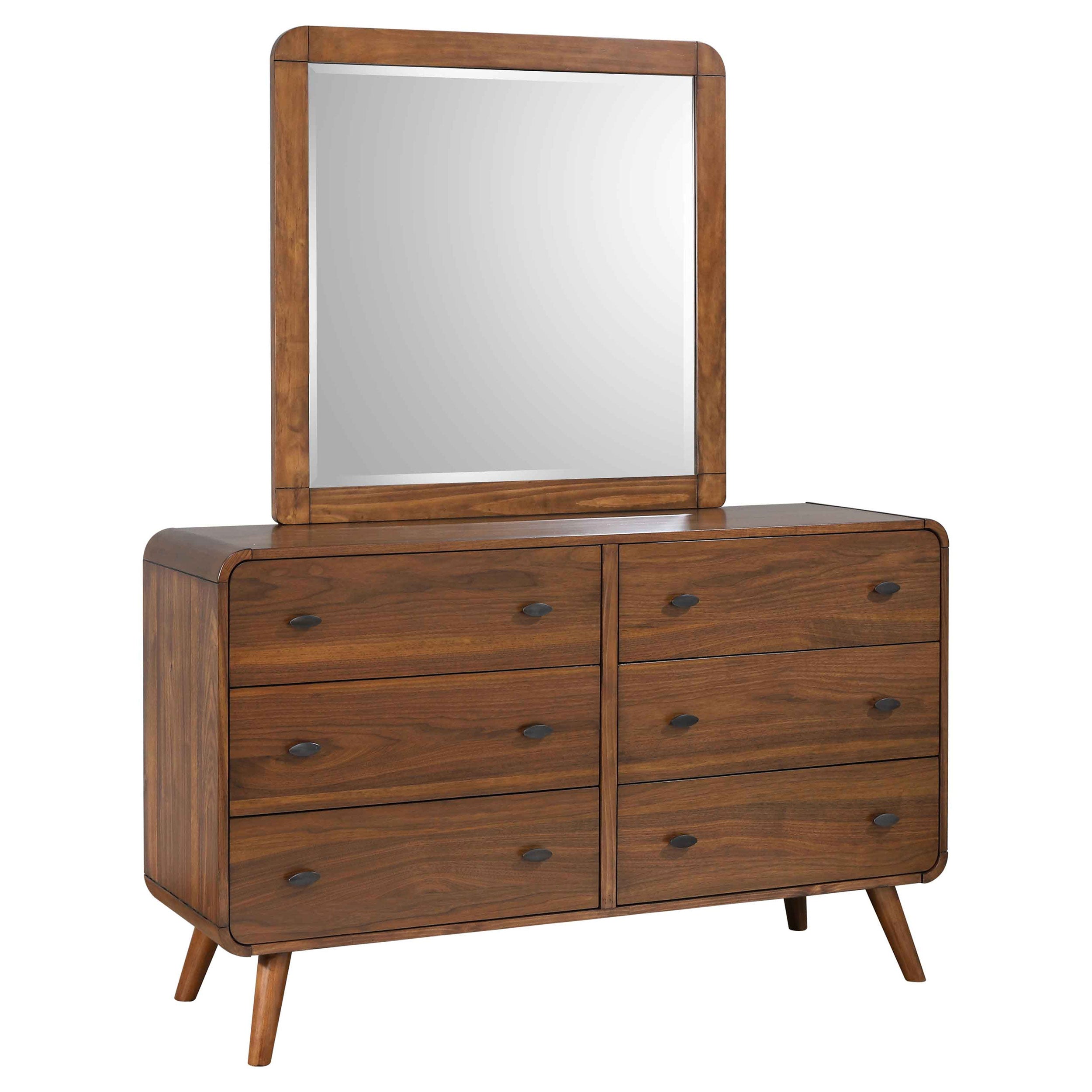 Robyn 6-drawer Dresser with Mirror Dark Walnut – Furniture Avenue Robyn 6-drawer Dresser with Mirror Dark Walnut – Furniture Avenue