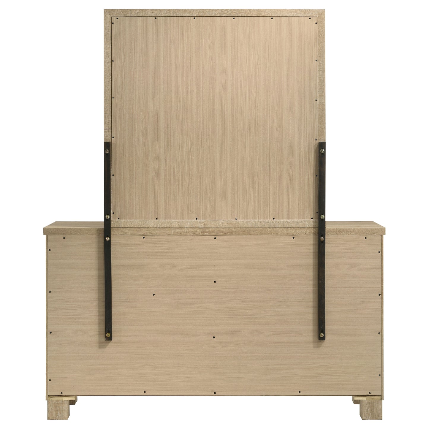 Oakglen 6-drawer Bedroom Dresser and Mirror Weathered Oak