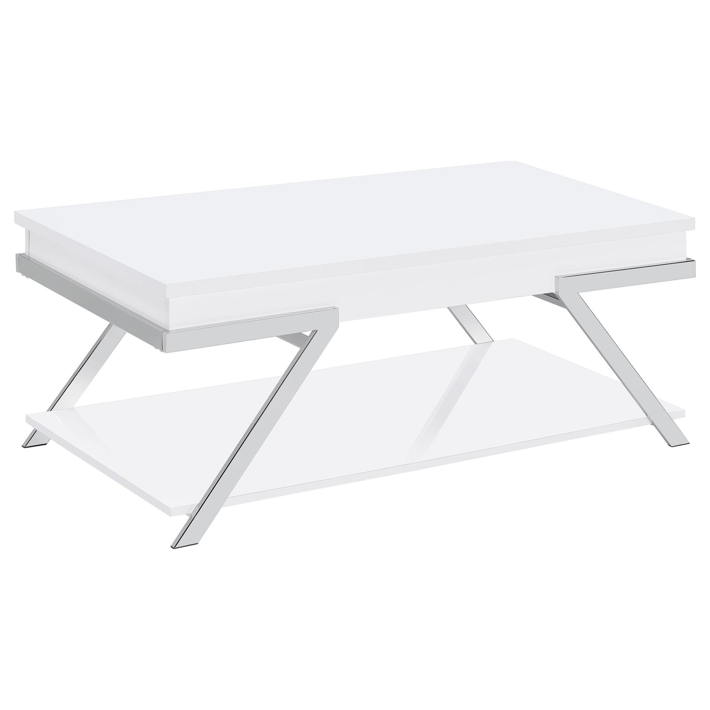 Marcia 2-piece Coffee and End Table Set White High Gloss