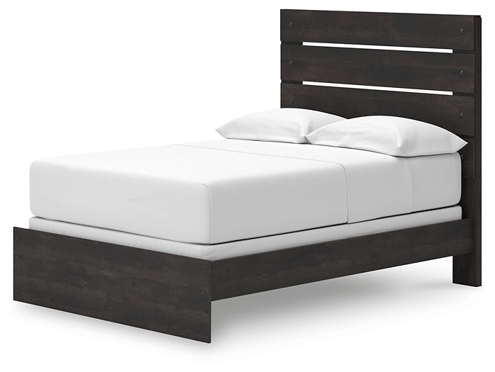 Hollivern Full Panel Bed with Mirrored Dresser and Chest
