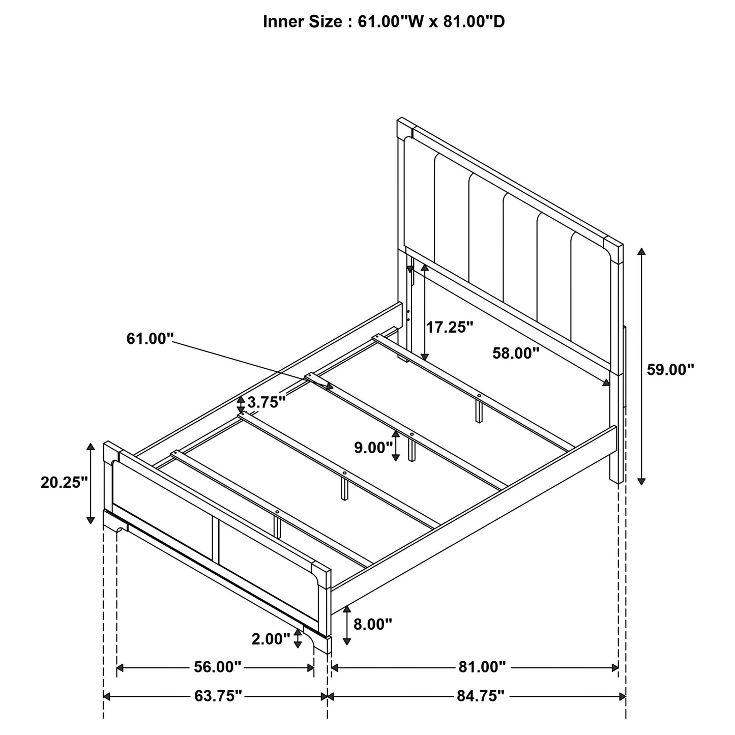 Gran Park 59-inch Queen Panel Bed Dark Cocoa
