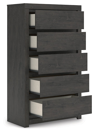 Queen Panel Storage Bed with Mirrored Dresser, Chest and Nightstand