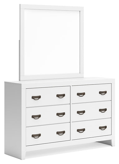 Binterglen King Panel Bed with Mirrored Dresser and Chest