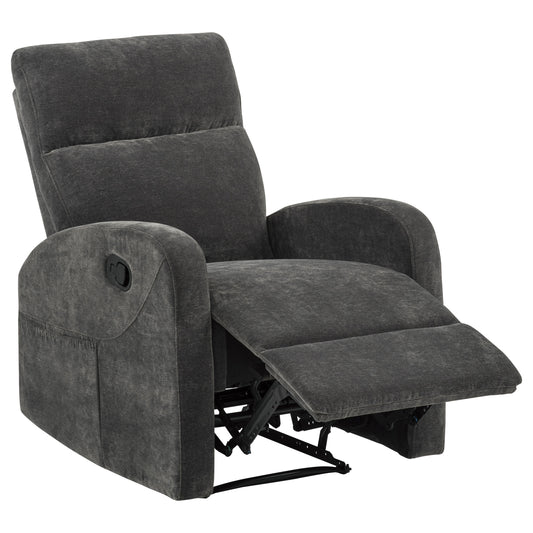 Hamilton Chenille Upholstered Manual Recliner Charcoal Grey