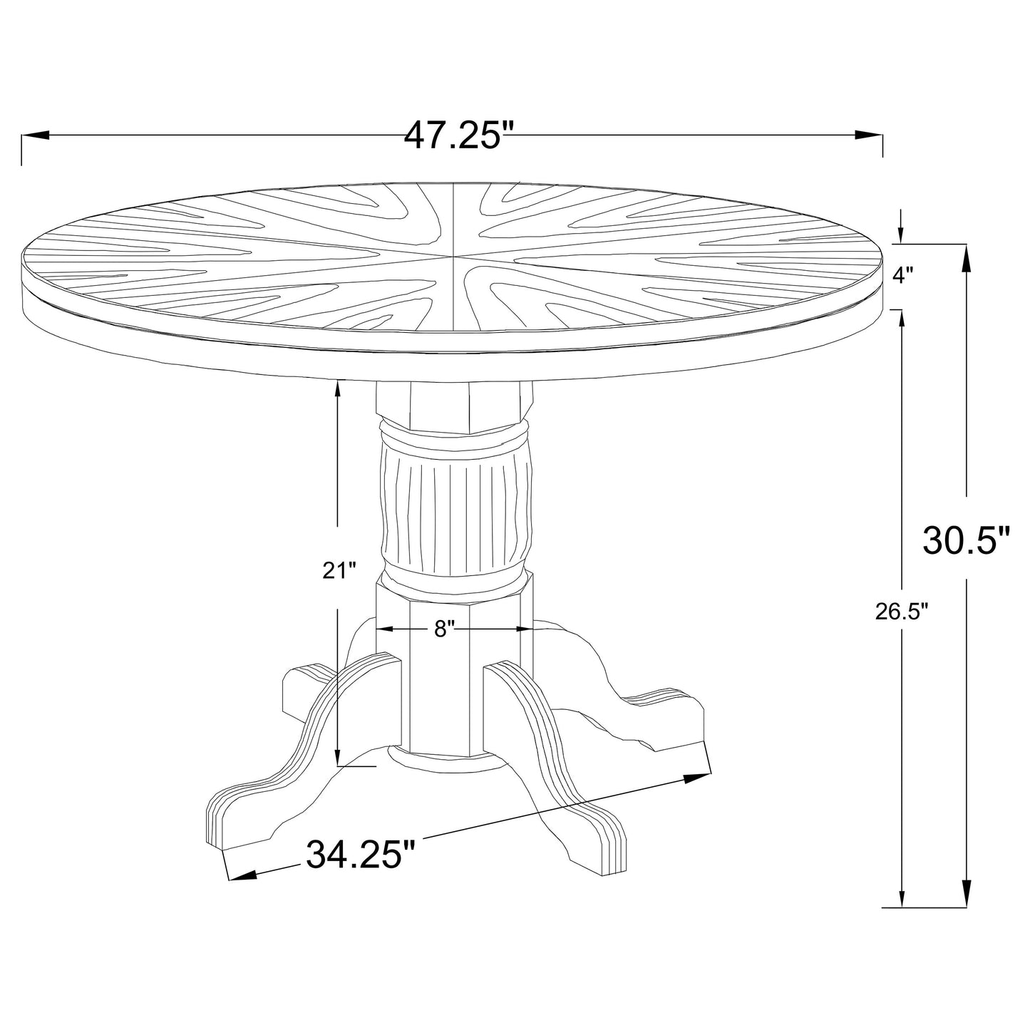 Mitchell 3-in-1 Game Table Amber