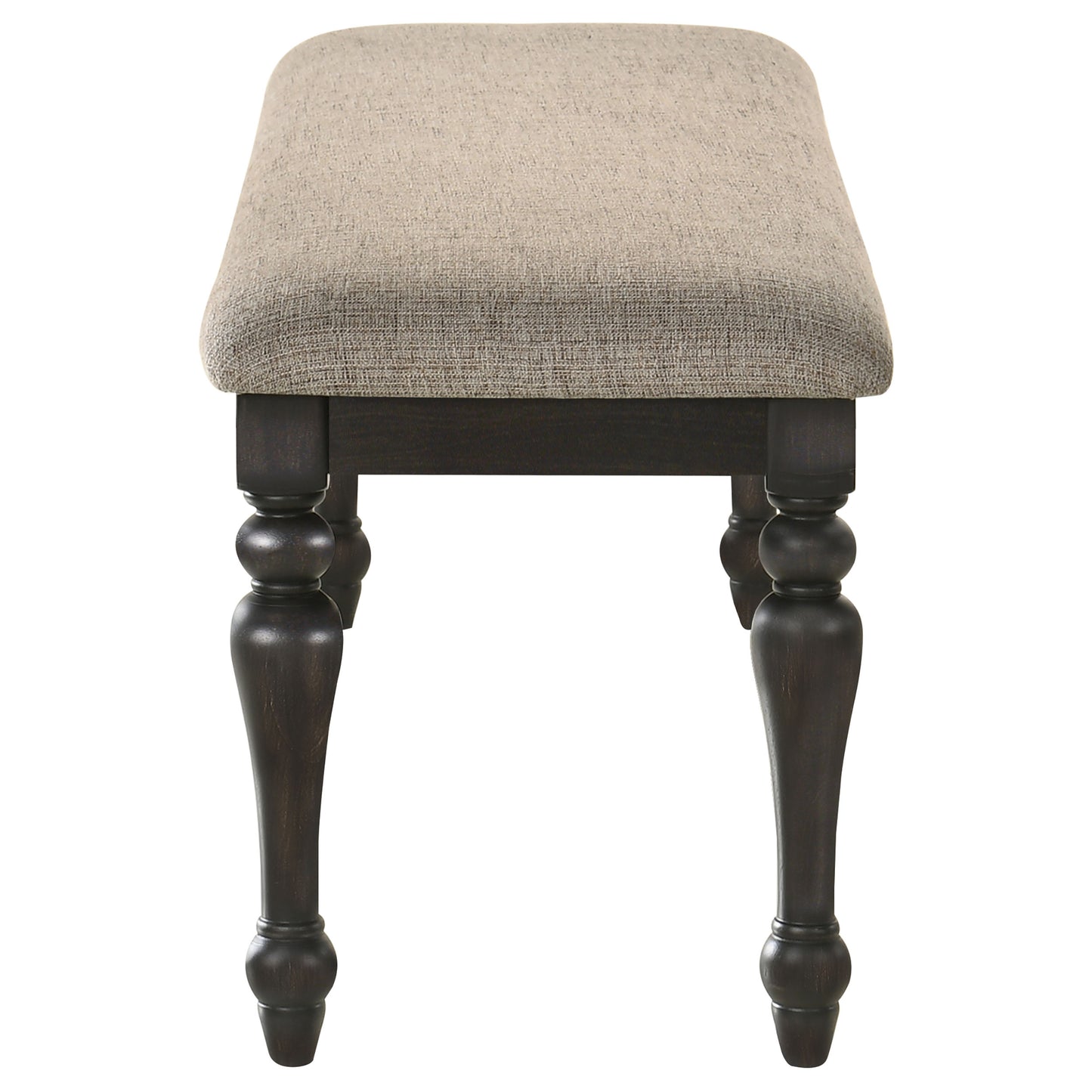 Bridget Upholstered Dining Bench Stone Brown and Charcoal Sandthrough