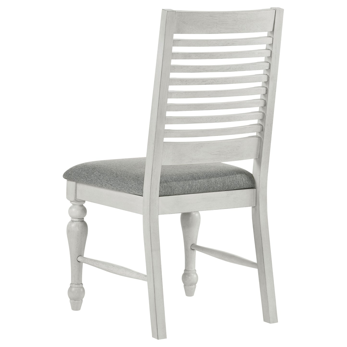 Aventine Ladder Back Dining Side Chair with Upholstered Seat Vintage Chalk and Grey (Set of 2)