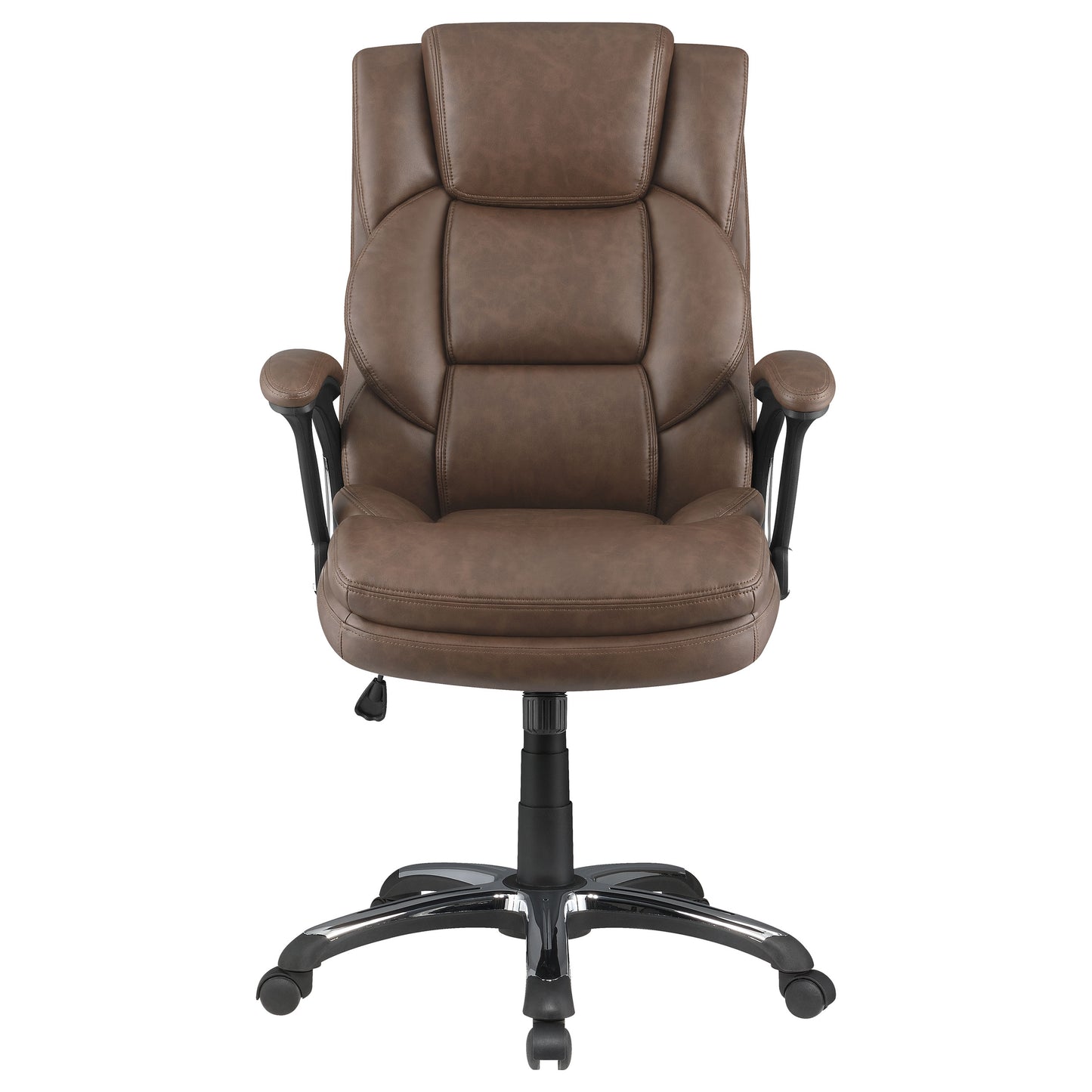 Nerris Adjustable Height Office Chair with Padded Arm Brown and Black