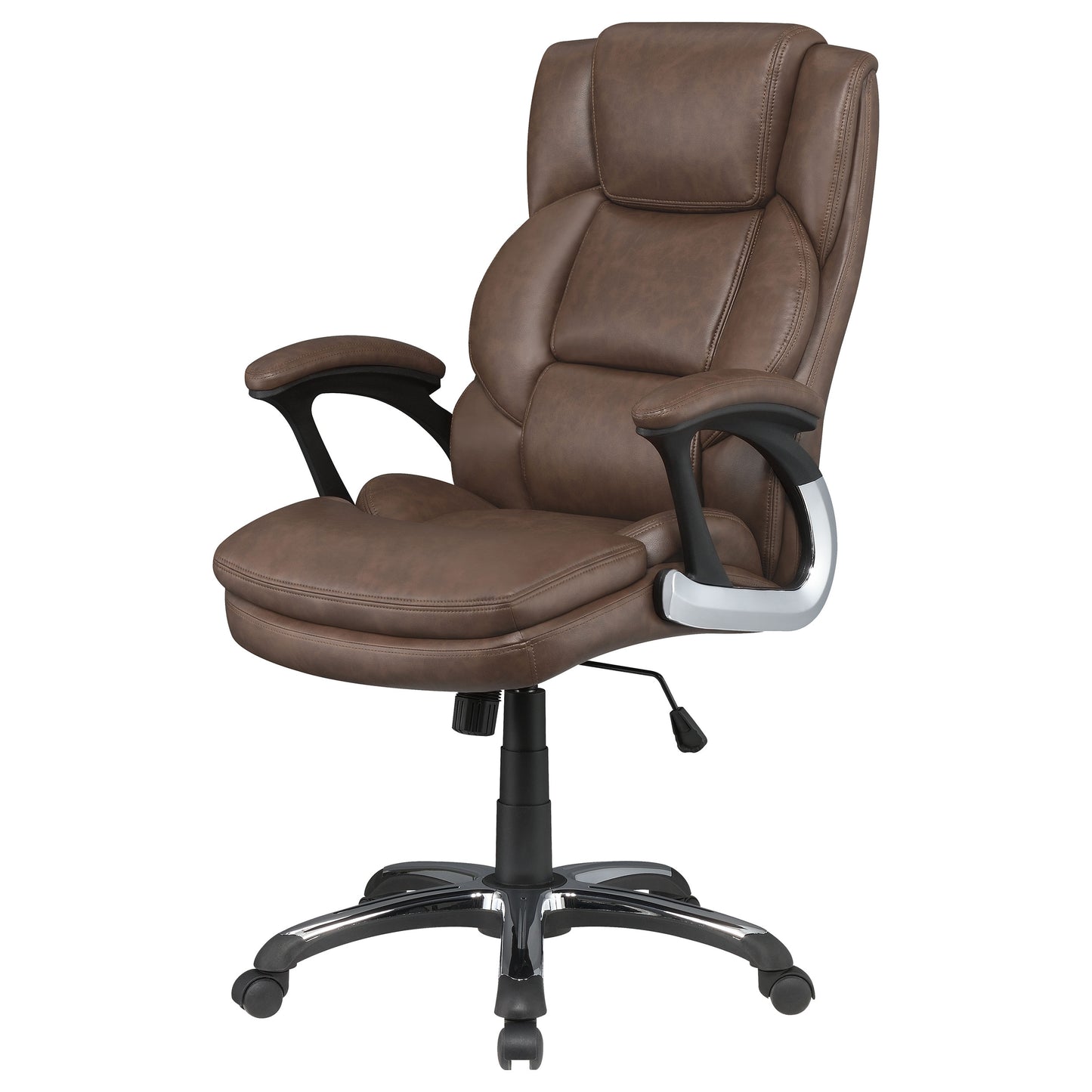 Nerris Adjustable Height Office Chair with Padded Arm Brown and Black