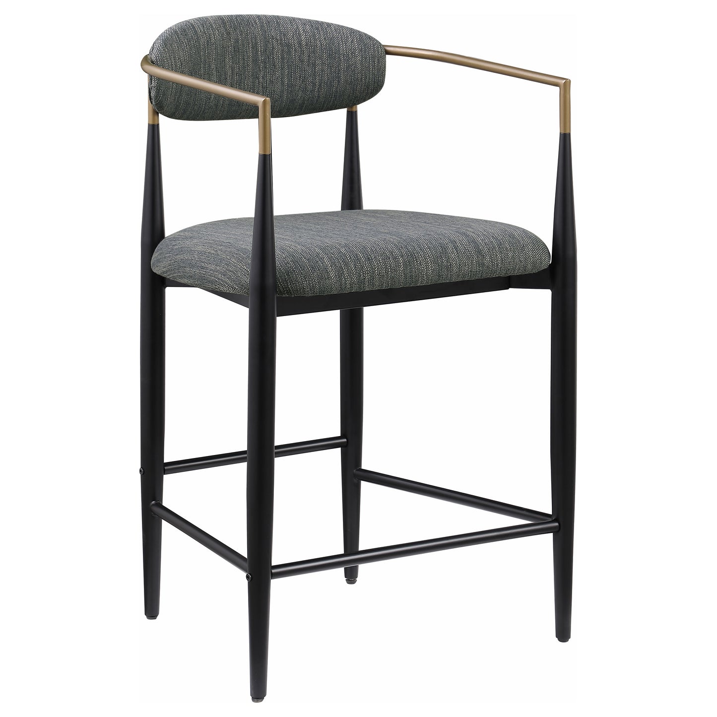 Tina Fabric Upholstered Counter Chair Grey (Set of 2)