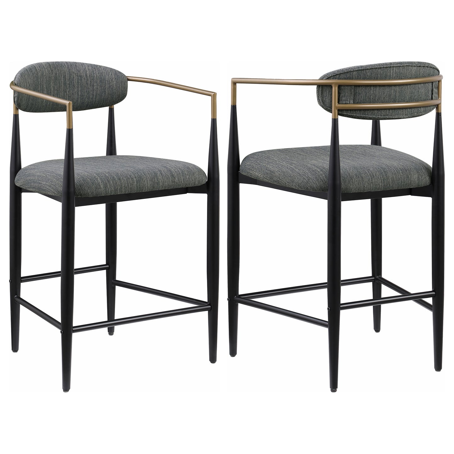 Tina Fabric Upholstered Counter Chair Grey (Set of 2)