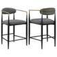 Tina Fabric Upholstered Counter Chair Grey (Set of 2)