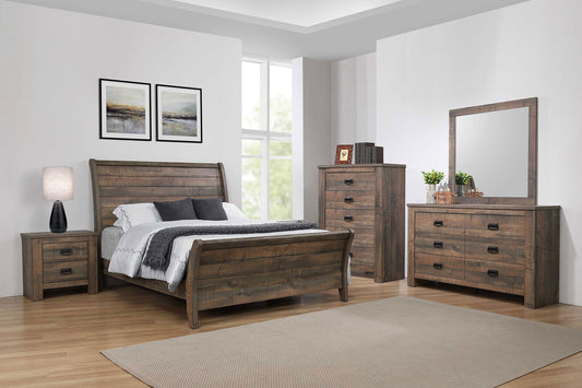 Frederick 5-piece Queen Bedroom Set Weathered Oak