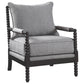 Blanchett Upholstered Bobbin Accent Chair Grey and Cappuccino