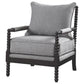 Blanchett Upholstered Bobbin Accent Chair Grey and Cappuccino