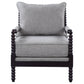 Blanchett Upholstered Bobbin Accent Chair Grey and Cappuccino