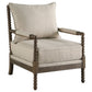 Blanchett Upholstered Bobbin Accent Chair Beige and Distressed Brown