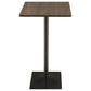 Cavalier Square Bar Table Dark Elm and Matte Black