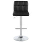 Lenny Adjustable Bar Stools Chrome and Black (Set of 2)