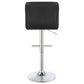 Lenny Adjustable Bar Stools Chrome and Black (Set of 2)