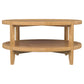 Camillo Round Solid Wood Coffee Table with Shelf Maple Brown