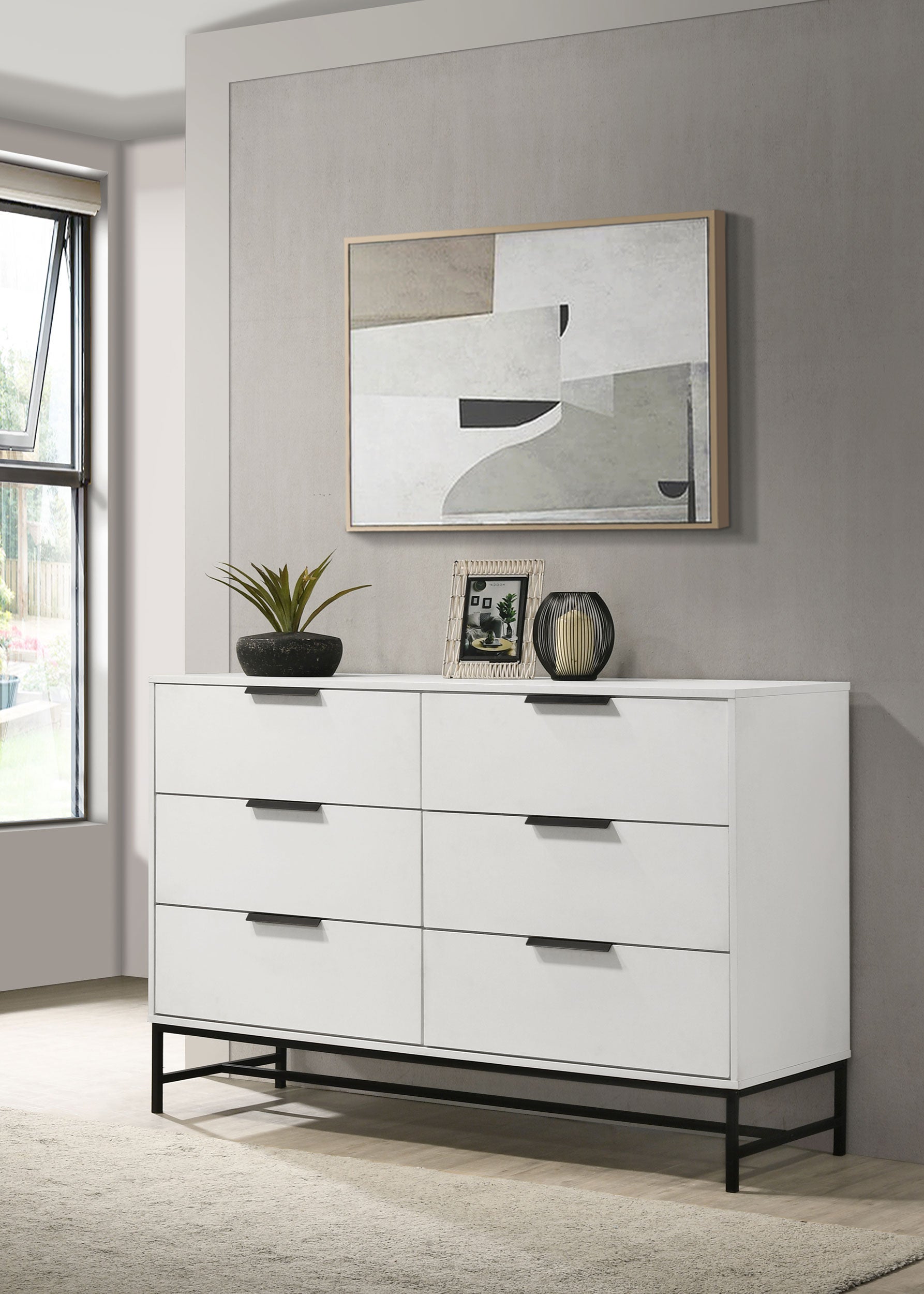 Sonora 6-drawer Bedroom Dresser White – Furniture Avenue Sonora 6-drawer Bedroom Dresser White – Furniture Avenue