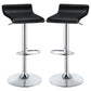 Bidwell 29" Upholstered Backless Adjustable Bar Stools Black and Chrome (Set of 2)