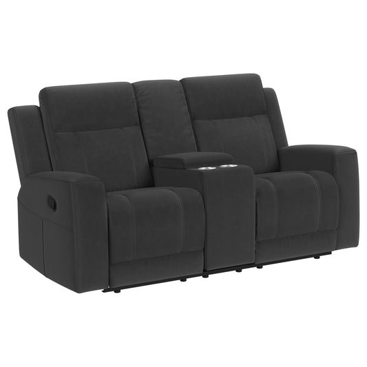 Brentwood Upholstered Motion Reclining Loveseat Black