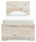 Twin Panel Bed with Mirrored Dresser