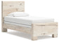 Twin Panel Bed with Mirrored Dresser