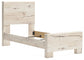 Twin Panel Bed with Mirrored Dresser