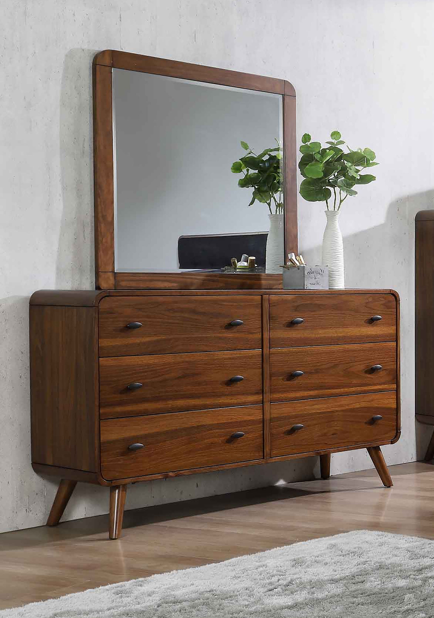 Robyn 6-drawer Dresser with Mirror Dark Walnut Furniture Avenue Robyn 6-drawer Dresser with Mirror Dark Walnut Furniture Avenue