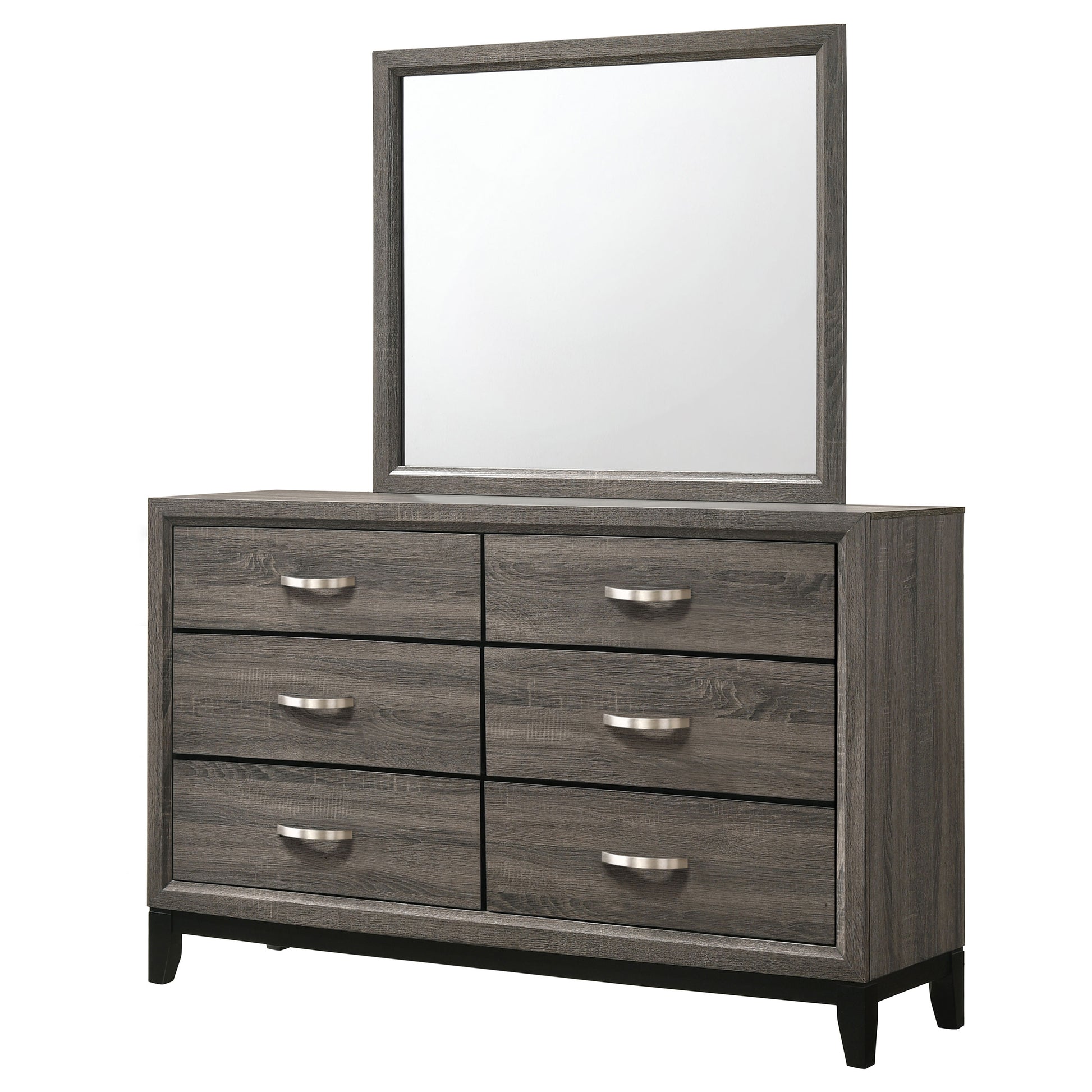 Watson 6-drawer Dresser with Mirror Grey Oak – Furniture Avenue Watson 6-drawer Dresser with Mirror Grey Oak – Furniture Avenue