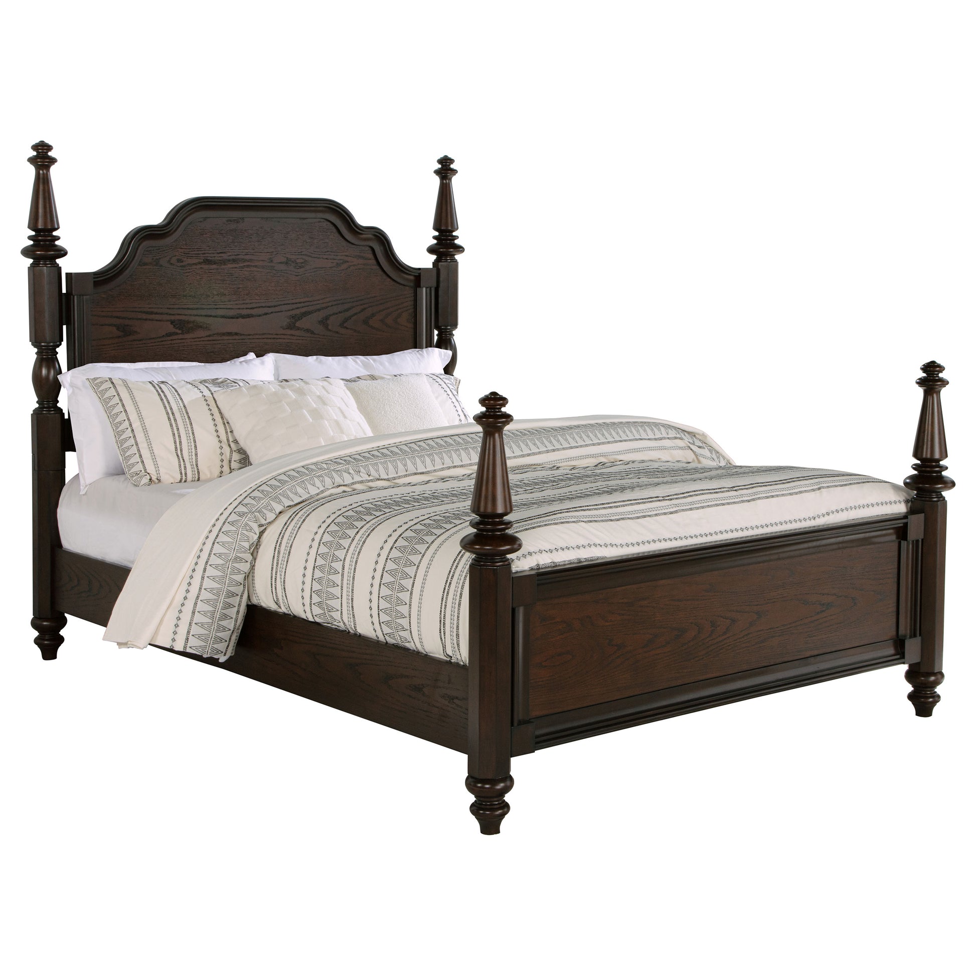 a*a様 木製ワイドダブルスラットベッド Andover 63-inch Four Poster Eastern King Bed Dark Oak
