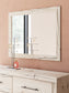 King Panel Storage Bed with Mirrored Dresser and Nightstand