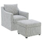 Winter Upholstered Sloped Arm Accent Swivel Chair Grey