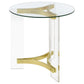 Janessa 2-piece Acrylic Coffee and End Table Set Matte Brass