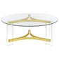 Janessa 2-piece Acrylic Coffee and End Table Set Matte Brass