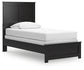 Twin Panel Bed with Mirrored Dresser