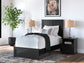 Twin Panel Bed with Mirrored Dresser