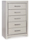 Zyniden Queen Upholstered Panel Bed with Mirrored Dresser and Chest