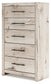 Lawroy Twin Panel Headboard with Mirrored Dresser and Chest