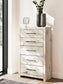 Lawroy Twin Panel Headboard with Mirrored Dresser and Chest